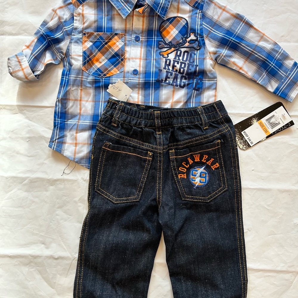 Rocawear Blue and Orange Kids Matching Set
